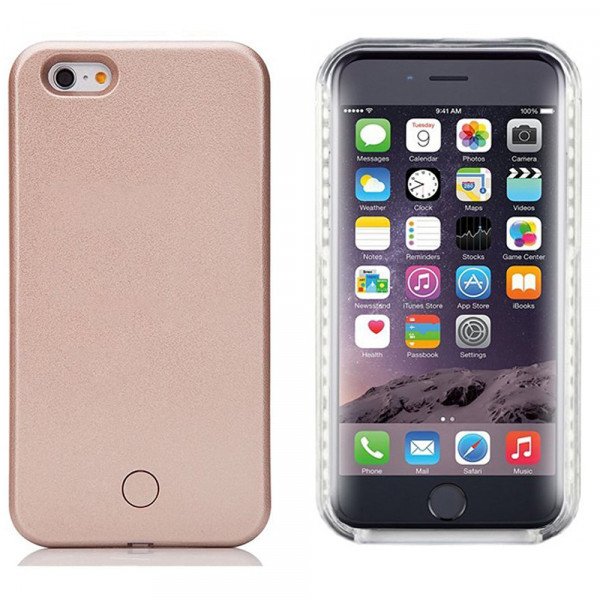 Wholesale iPhone 8 Plus / 7 Plus Selfie Illuminated LED Light Case (Rose Gold)